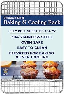 Ultra Cuisine Stainless Steel Baking Rack - 10 x14.75 inch Jelly Roll Wire