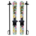 SOLA Winter Sports Kid's SLKS103 Beginner Snow Skis and Poles with Bindings Age 3-4 (Gaggle)