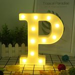 Party Propz Marquee Alphabet Light Letters for Room Decor Lights - (P) Led Lights for Room Decoration - Asthetic Decorations Letter Light for Room Decor Light/Kids Room Decor Items for Name Light