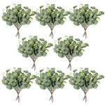 Homcomodar Artificial Eucalyptus Stems 48PC Artificial Eucalyptus Leaves Faux Greenery Plant Branches for Wedding Centerpiece Floral Bouquet Home Decoration