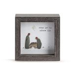 DEMDACO Come Let Us Adore Him Woodgrain 4 x 4 Wood and Glass Christmas Shadow Box