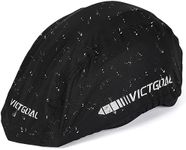 VICTGOAL Bike Helmet Cover with Reflective Stripes Waterproof Windproof Bicycle Helmets Rain Covers for Mountain Road Bike Cycling (Black)