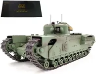 Goekhyrani RC Tank for Adults, 1/16 Scale 2.4G RC Churchill Main Battle Tank Infrared Military Vehicle Model, Gift for Him(Basic Version/Army Green)