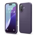 elago Compatible with iPhone 16 Case, Premium Liquid Silicone Case, Full Body Protective Cover, Shockproof, Slim Phone Case, Anti-Scratch Soft Microfiber Lining, 6.1 inch (Deep Purple)