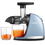 AMZCHEF Juicer Machines - Cold Press Slow Juicer -Masticating Juicer whole Fruit and Vegetable - Delicate Chew No Need to Filter - BPA Free Juice Extractor with 2 Cups and Brush - SlateBlue