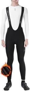 INBIKE 3D Padded Cycling Bib Pants for Men, Winter Thermal Fleece Lined Road Bike Tights, Lightweight Bicycle Bibs Pants with Pocket Black Small