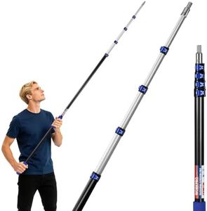 WORKPRO 28FT Telescopic Pole, Heavy-Duty for Painting & High Reach | Aluminum Alloy, Flip-Lock, 3/4" Thread, Up to 28FT Reach, No Ladder Needed