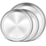 P&P CHEF 3 Pcs Pizza Pans Set, (2x12’’& 13.5’’) Stainless Steel Pizza Pan Tray, Round Pizza Dish Plate for Oven Baking, Non Toxic & Heavy Duty, Brushed Finish & Easy Clean