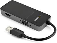 StarTech.com USB 3.0 to HDMI and VGA Adapter - 4K/1080p USB Type-A Dual Monitor Multiport Adapter Converter - External Video Graphics Card for Multiple Screens - Multi Display USB Adapter (USB32HDVGA)