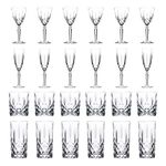 RCR Crystal Crystal Orchestra Cut Glass Glassware Set - Wine, Champagne, Whiskey, Highball Glasses - Clear - Pack of 6