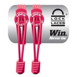 LOCK LACES - Elastic No Tie Shoelaces, One Size Fits All, Hot Pink, 48-Inch