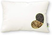 Bean Products WheatDreamz Japanese Pillow - 14" x 20" - Organic Cotton Zippered Shell with 1 Side Organic Millet and 1 Side Organic Buckwheat Fillings - Made in USA