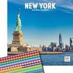 Dayplanner Publishing New York Calendar 2025, Large Square Wall Calendar With Organisational Stickers, 16 Month, New York Gift Travel Calendar