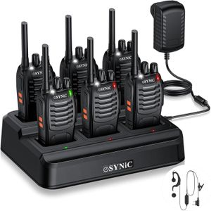 eSynic 6-Pack Walkie Talkies – Long Range Two-Way Radios