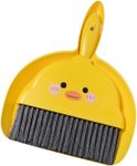 Small Broom and Dustpan Set,1pc Dust Pan and Brush Set,Cute Little Yellow Hand Mini Broom and Dustpan Set,Small dust pan Mini for Tabletop Debris,Keyboards&Clean Pet Cages Guinea Pig Cage(Chick)