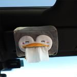 Pivdo® Car Tissue Paper Holder Different Animal Cartoon Faces Portable Napkin Car Tissue Box for Car Interior Accessories (Grey)