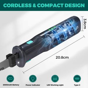 HAUSHOF Cordless Electric Carving Knife – Rechargeable Kitchen Slicer
