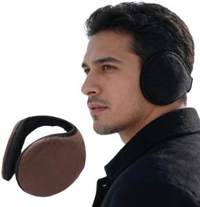 BBEUU Ear Warmers, Winter Ear Muffs, Fluffy Foldable Behind the Head Ear Warmers Adjustable Foldable Covers for Cold Weather (Coffee)