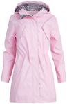 URBAN REPUBLIC Woman’s Raincoat – Waterproof Slicker Shell Rain Jacket (S-3XL, Plus Size), Blush, X-Large