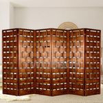 Urbane Crafts Wooden Room Partition/Screen/Room Divider/Room Separator for Living Room Bedroom Hallway Home Office Freestanding (6 Panel 6 Feet - Block D)