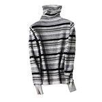 Women Cashmere Sweater Turtleneck Warm Wool Knitting Jumper Female Vintage Striped Pullover Grey