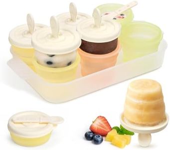 haakaa Popsicle Molds for Kids, Silicone Ice Pop Molds BPA-Free, Collapsible Ice Cream Cups with Drip-Free Lids, Reusable Freezer Pops Mold, Dishwasher Safe, 6 Pack