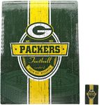 NFL 16" x 12" Tin Sign for Sports Fan Game Room - Bonus Magnet, PSGLS0257691, Green, One Size