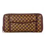 THE CLOWNFISH Faux Leather Emerald Series Womens Wallet With Front Mobile Pocket And Yellow Checkered Embroidery (Yellow)