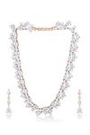 Yellow Chimes Jewellery Set for Women Swiss Cubic Zirconia 18K Rose Gold Plated Necklace Set for Women and Girls.