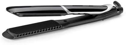 BaByliss Sleek Control Wide Hair Straighteners with Ion Technology and Extra Long & Wide Plates with Tourmaline Ceramic Coating and Comb Attachment ST397E