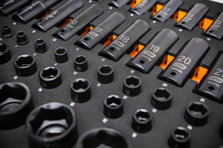 GEARWRENCH 66-Piece Metric Impact Socket Set – 1/4, 3/8, 1/2 Drive, Foam Tray