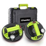 Taskstar Glass Suction Cups to Lift Large Glass: 8" Glass Suckers Lifters with Pressure Gauge, 450 LBS Max Load, Heavy Duty Vacuum Lifter for Contractor/Tiler/Stone Installer/DIYer