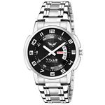 Vills Laurrens Black Dial Analogue Day and Date Functioning Men's Casual Watch