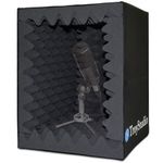 TroyStudio Portable Sound Recording Vocal Booth Box - |Reflection Filter & Microphone Isolation Shield| - |Large, Foldable, Stand Mountable, Super Dense Sound Absorbing Foam| (Small Size)