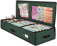 ZOBER Wrapping Paper Storage Containers - 40 Inch Gift Wrapping Organizer Storage W/Interior Pockets - Fits 20 Standard Rolls of Wrapping Paper, Bows, and Ribbons