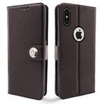 Pikkme Flip Cover Leather Finish | Inside TPU with Card Pockets | Wallet Stand and Shock Proof | Complete Protection Button Flip Case (Coffee)