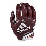 adidas Adizero 12 Limited Edition Adult Football Receiver Gloves, Maroon/White, Small