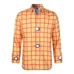 AYYOHON Woody Shirt Cowgirl Jessie Costume Shirt Men's Plaid Button Down Long Sleeve Work Casual Shirt M