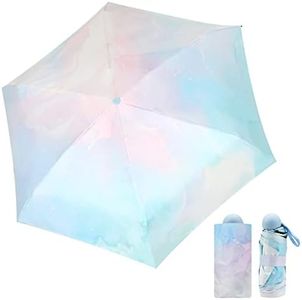 Jodsen Mini Ombrello Tascabile, Ombrello Pieghevole Antivento, Ombrello Piccolo con Motivi Acquerello, Ombrello da Viaggio Protezione UV, Ombrello Portatile Veloce e Leggero per Donne Uomini (E)