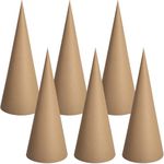 RunNico 6PCS Thick Christmas Paper Mache Cones - 13.8'' x 5.2'' Thick Cardboard Tree Cones - Open Bottom Cone for Christmas Tree Gnomes Decorations DIY Art Crafts