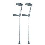 Coopers PVC Handle Double Adjustable Elbow Crutches - Medium - Pair | Lightweight Crutches for Adults | Height Adjustable Elbow Crutches | Hospital Crutches | Soft Touch PVC Handles