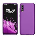 kwmobile Case Compatible with Samsung Galaxy A50 Case - Soft Slim Metallic TPU Silicone Cover - Metallic Violet