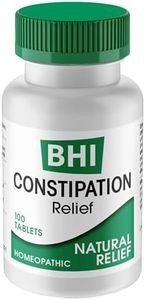 BHI Constipation Relief Natural Safe Targeted Homeopathic Active Ingredients Relieve Bloat Discomfort, Bowel Back-Up & Irregularity for Women & Men - 100 Tablets