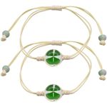 simyron 2PCS Four-Leaf Clover Bracelet Delicate Four Leaf Clover Jewelry Friendship Couple Distance Matching Bracelet Handmade String Bracelets Valentine's Day Gift for Women Mother Daughter