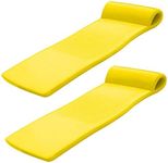 Texas Recreation Sunsation 70 Inch Foam Raft Lounger Pool Float, Yellow (2 Pack)