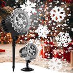 Christmas Projector Lights Outdoor - 2025 Upgrade 3D Snowflake LED Projector Lights, IP65 Waterproof Adjustable for Xmas Indoor Outdoor Christmas Party Decoration