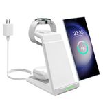 NANAMI Wireless Charger for Samsung - 3 in 1 Charging Station for Multiple Devices, Fast Charger Stand Dock for Galaxy S24 S23 Ultra S22 S21 S20 Z Flip Fold 4, Galaxy Watch 5/5 Pro/4/3,Galaxy Buds Pro