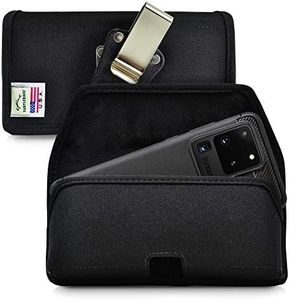 Turtleback Belt Clip Case Designed for Galaxy S23 Ultra, S22 S21 S20 Ultra Belt Holster Black Nylon Pouch with Heavy Duty Rotating Belt Clip, Horizontal Made in USA