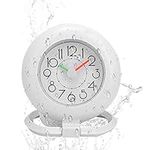 VOBOR Bathroom Clock - Shower Timer with Alarm, Waterproof Clocks for Bathroom Kitchen Timer Clocks,Digital Clocks Hanging Table Clock (white)