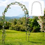 ecofynd 8 Feet High x 6 Feet Wide Garden Arch Plant Stand, Metal Arbor Trellis for Climbing Plant, Backdrop Stand for Indoor Outdoor Wedding Lawn Backyard Party Decoration Items(GARCH001-BLK)